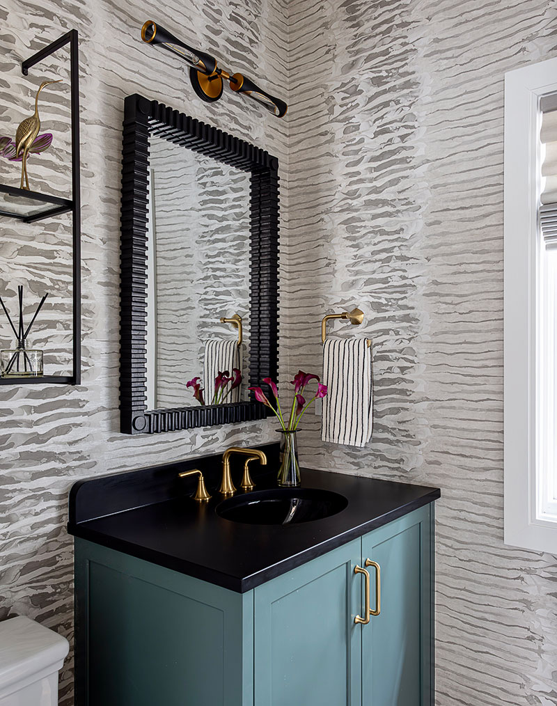 The first-floor powder room in the remodeled Lemont home