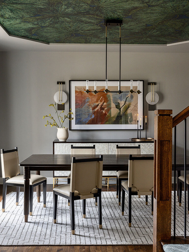 The dining room in the remodeled Lemont home