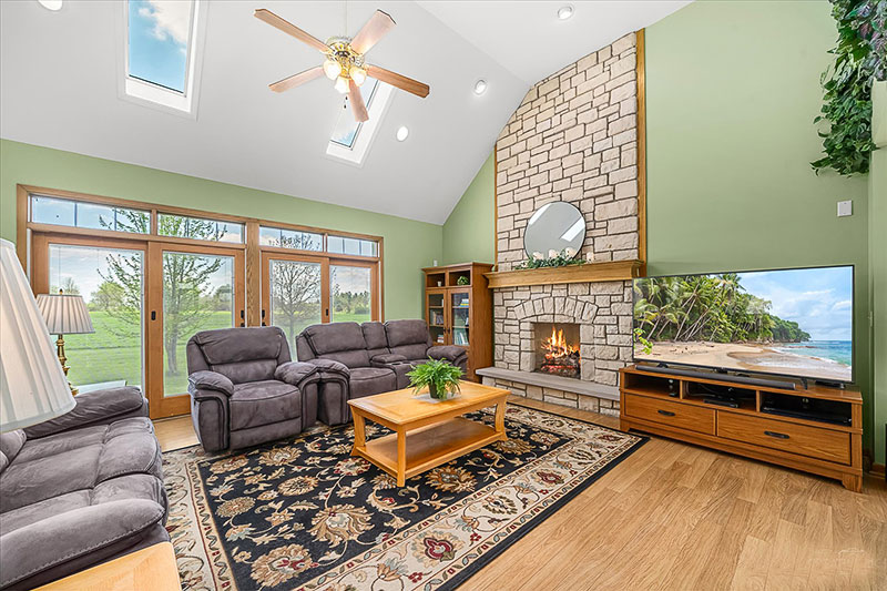 The living room in the Oswego home