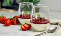 Panna Cotta with Slow-Roasted Strawberries