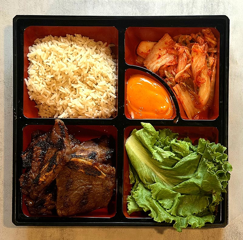 Korean beef bento box at Kindred Gastropub